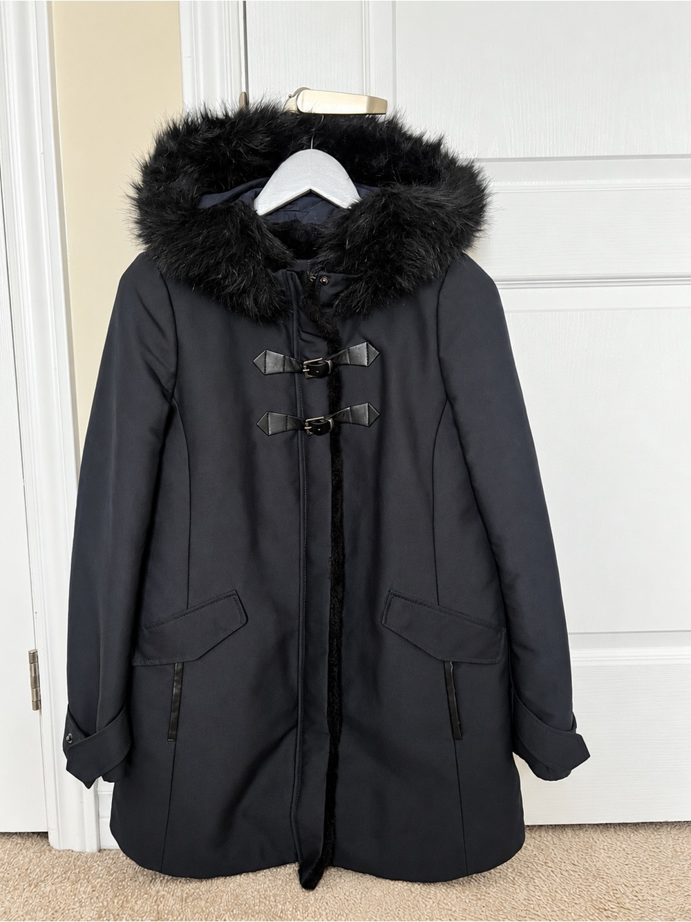 Zara Basic Faux Fur Lined Parka XS — Great for Late Fall & Mild Winter